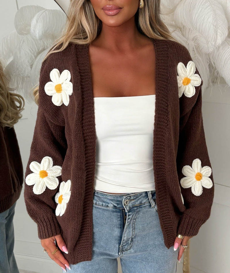 Laura oversized knit cardigan, styled view