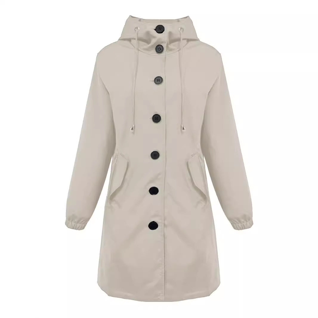 Keira Elegant Lightweight Hooded Rain Parka - image 4
