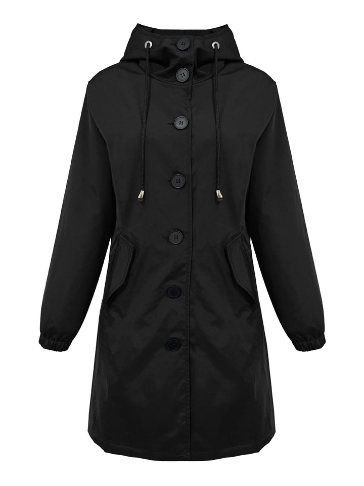 Keira Elegant Lightweight Hooded Rain Parka - image 6