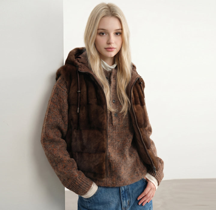 Eluned faux fur hooded padded gilet – image 8