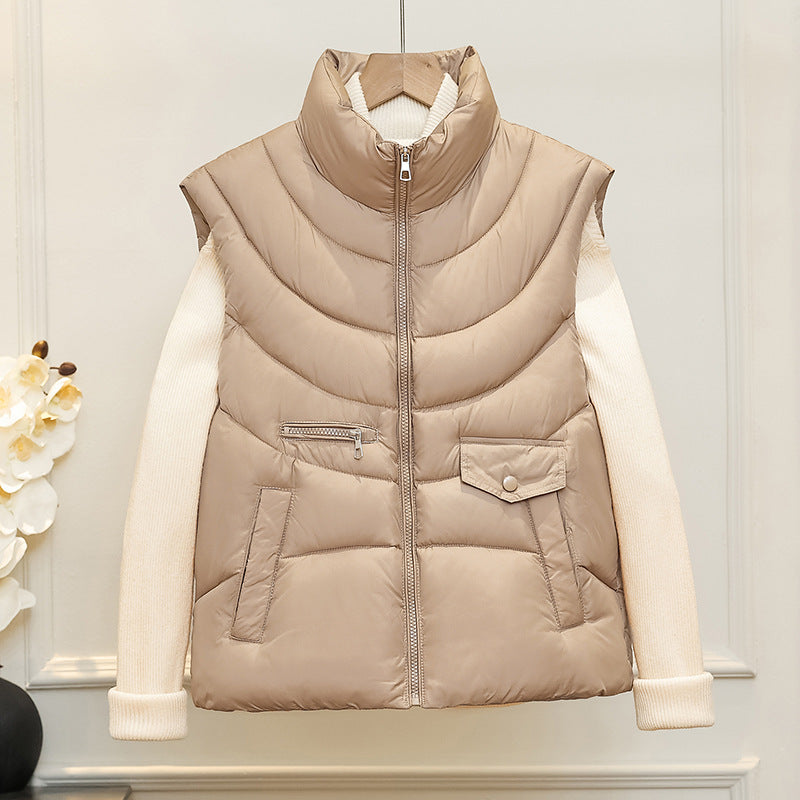 Junia quilted gilet with stand collar