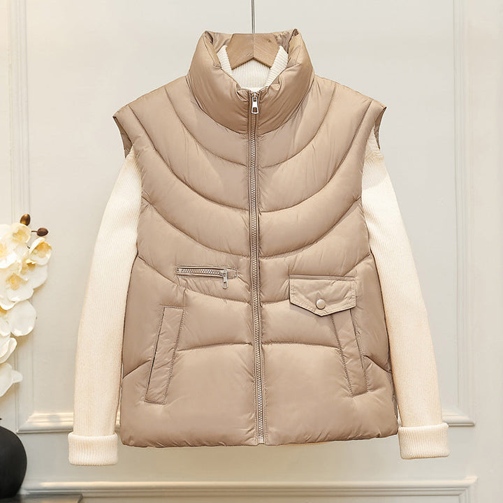 Junia quilted gilet with stand collar