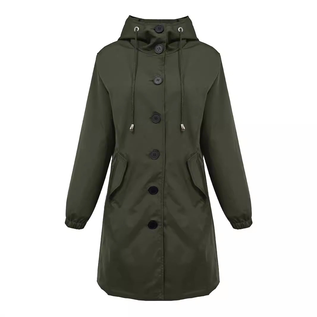 Keira Elegant Lightweight Hooded Rain Parka - image 2