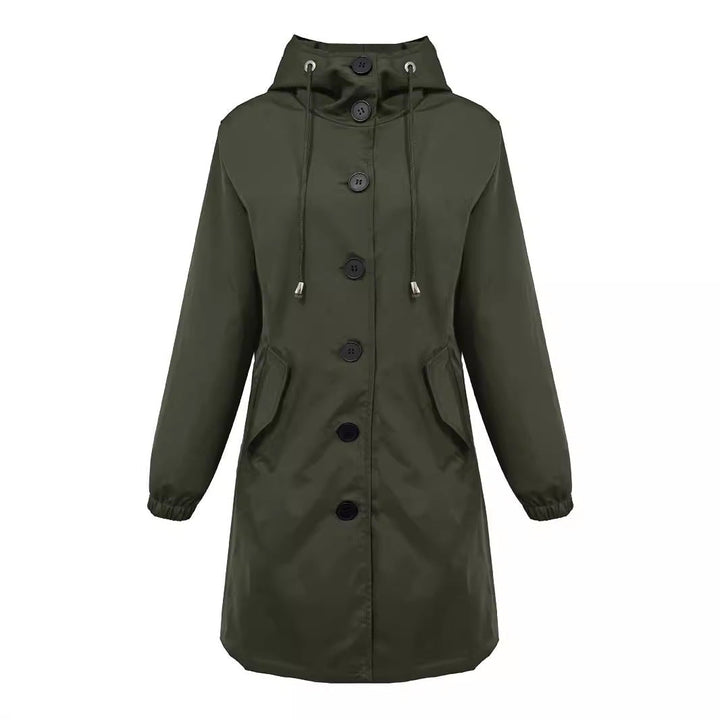 Keira Elegant Lightweight Hooded Rain Parka - image 2