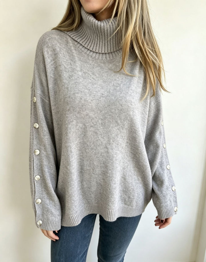 Mara roll neck jumper, button detail