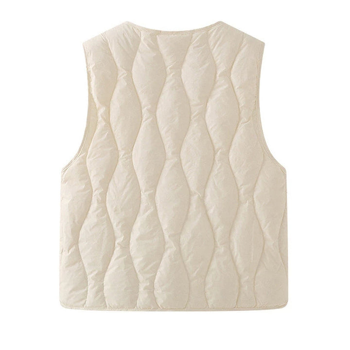 Iona quilted V neck gilet in khaki