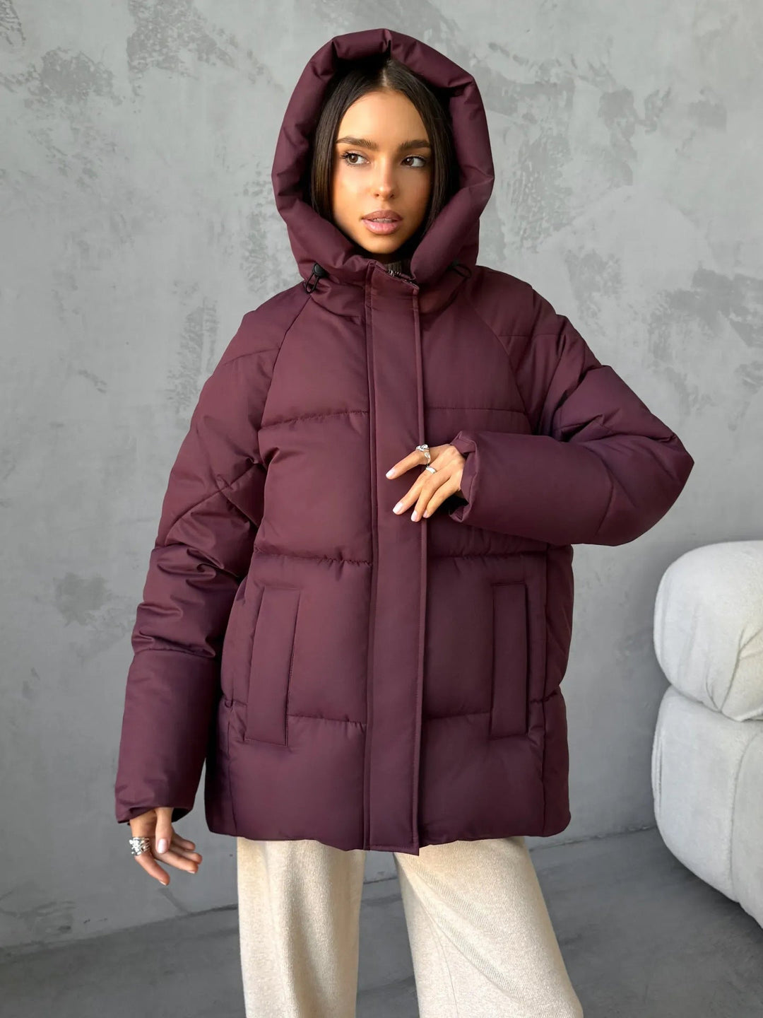 Fenella puffer jacket, pocket detail