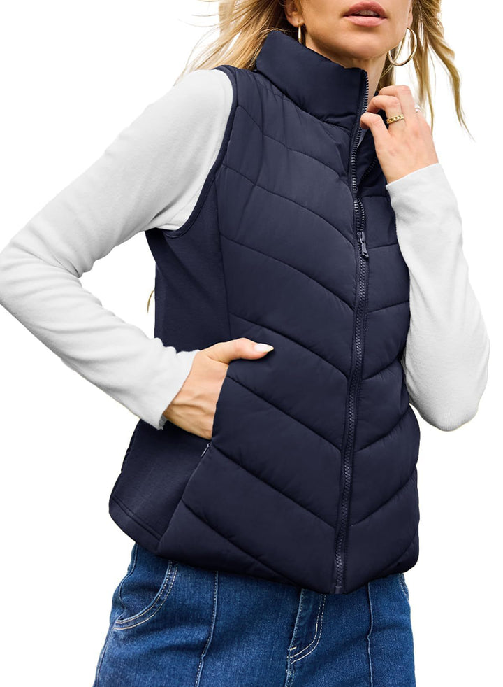 Liesl high collar quilted gilet – image 10