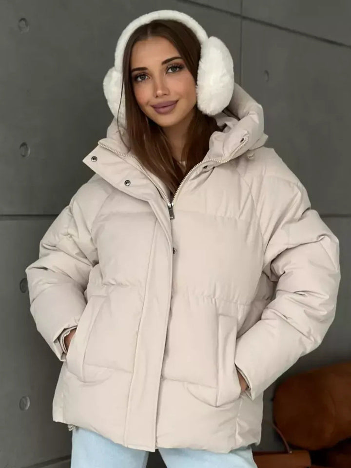 Fenella puffer jacket in wine red