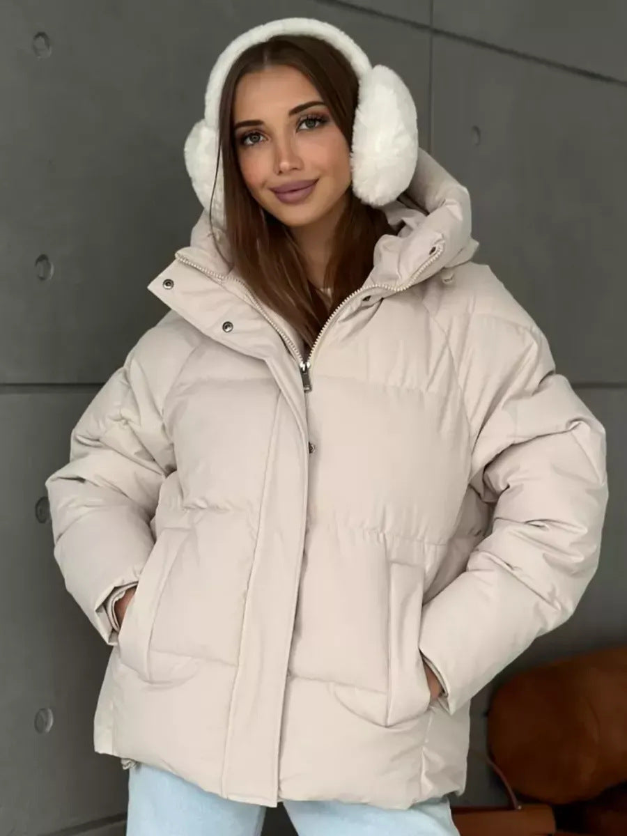 Perrine puffer jacket in wine red
