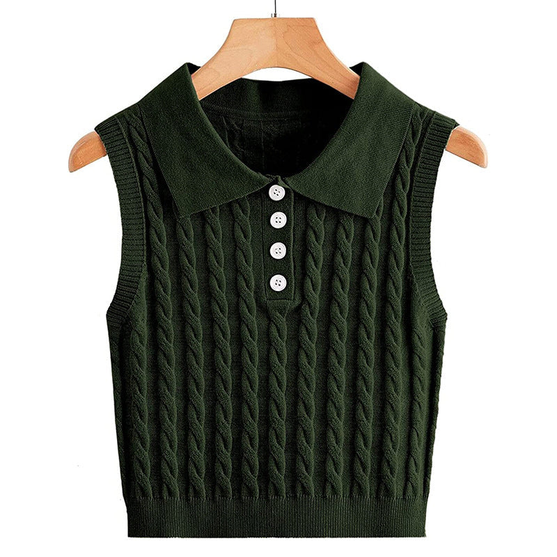 Mererid collared cable knit sweater vest – image 2