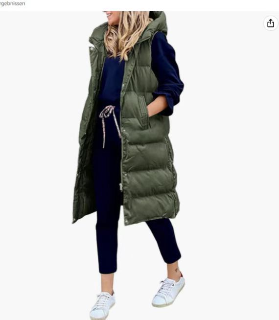 Amberley long hooded quilted gilet with pockets – image 10