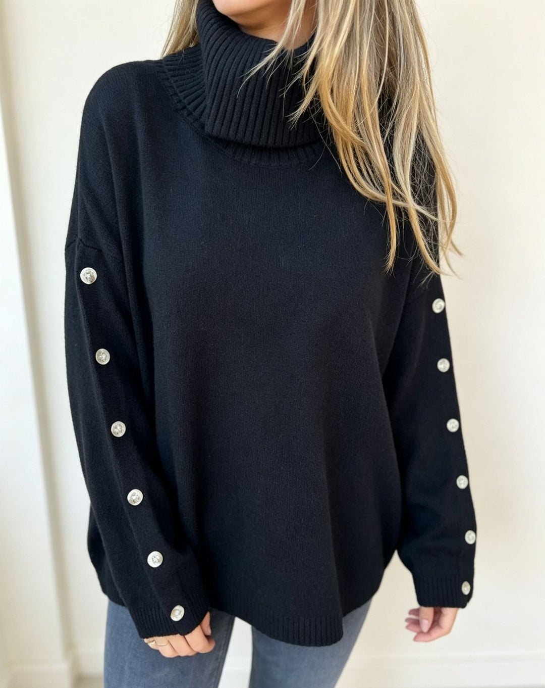 Mara roll neck jumper in burgundy