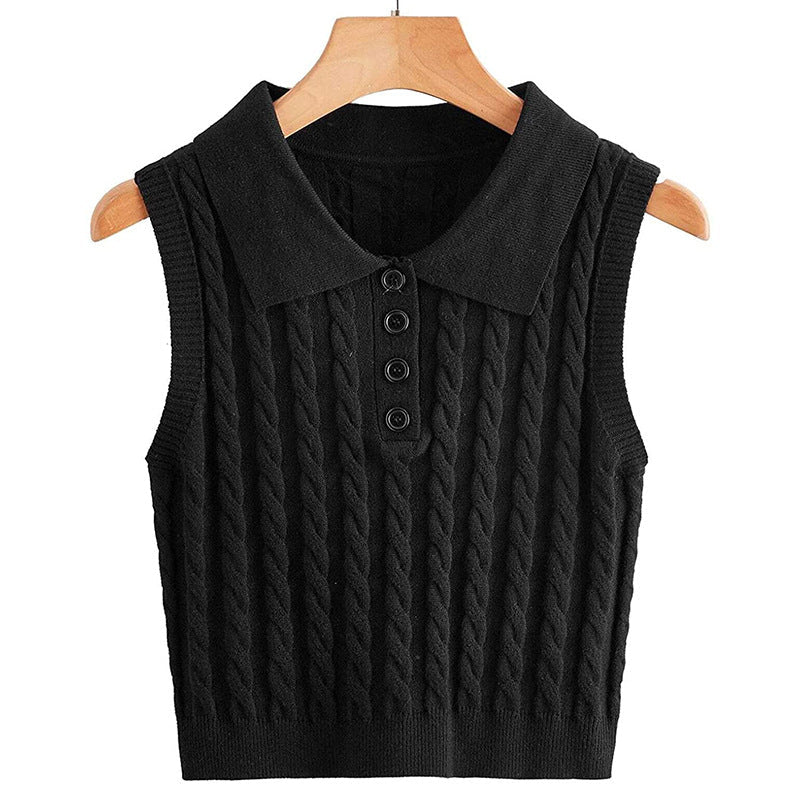 Mererid collared cable knit sweater vest – image 4