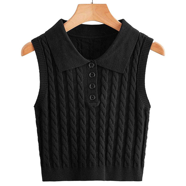Mererid collared cable knit sweater vest – image 4