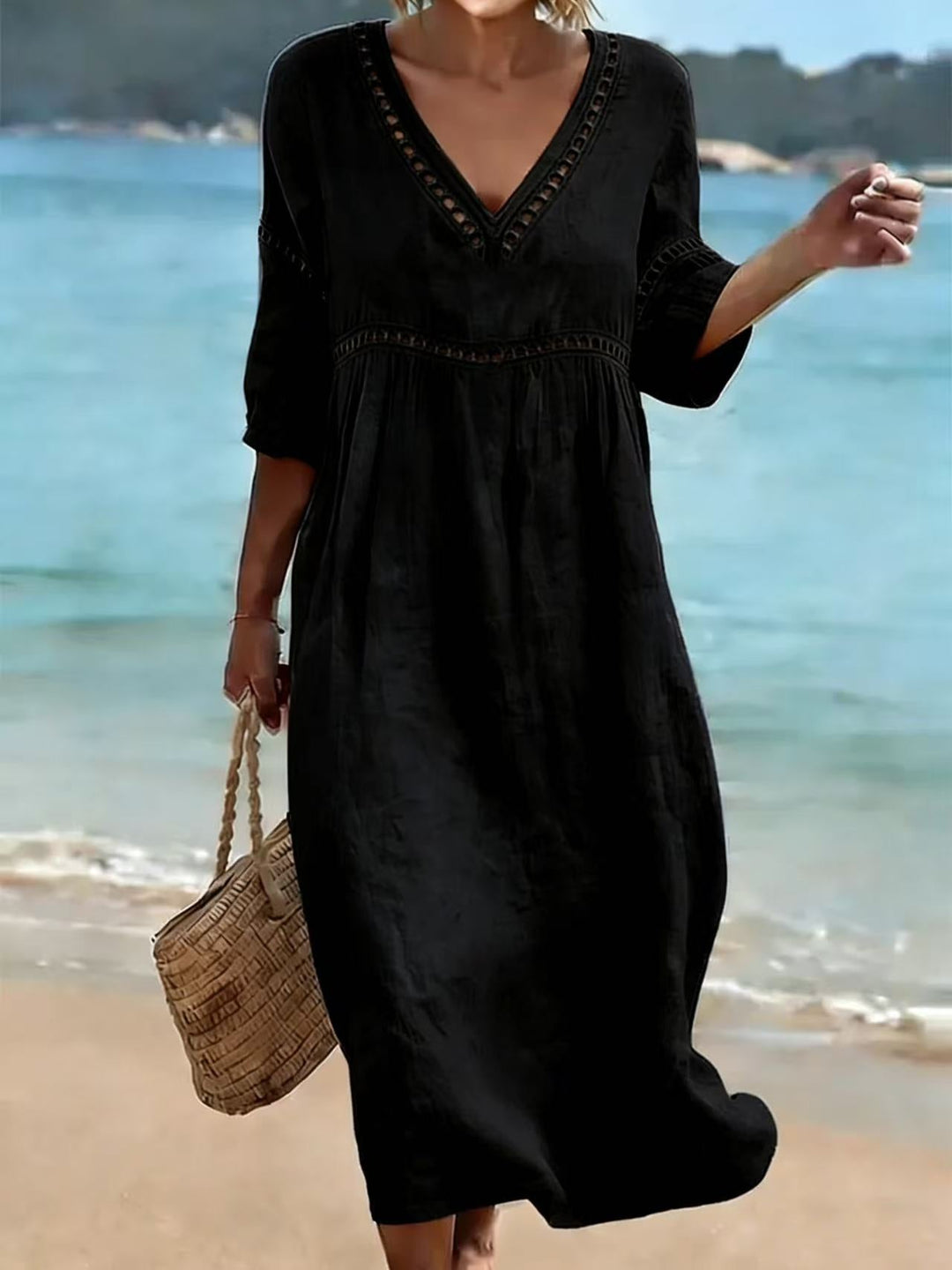 Elinor V neck midi dress – image 9
