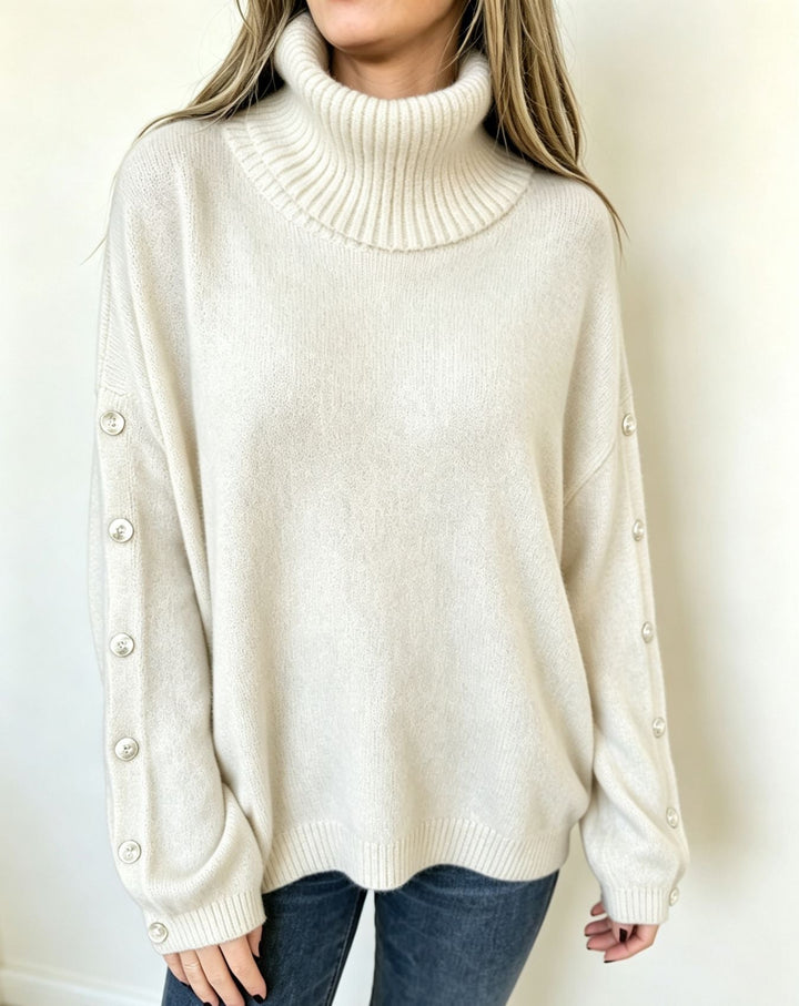 Mara roll neck jumper in coffee