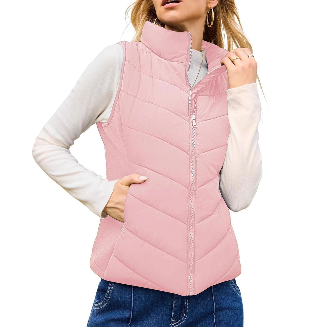 Liesl high collar quilted gilet – image 5