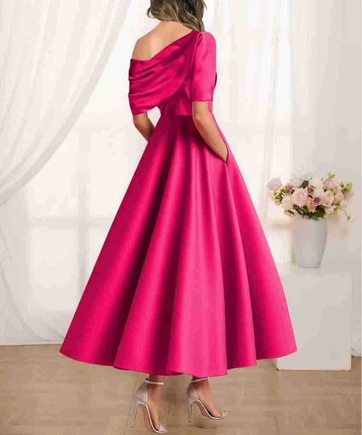 Freda Elegant Satin A Line Dress - image 8