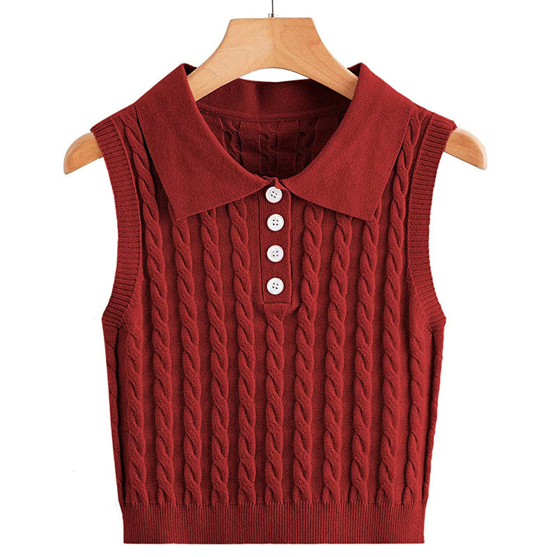 Mererid collared cable knit sweater vest – image 3