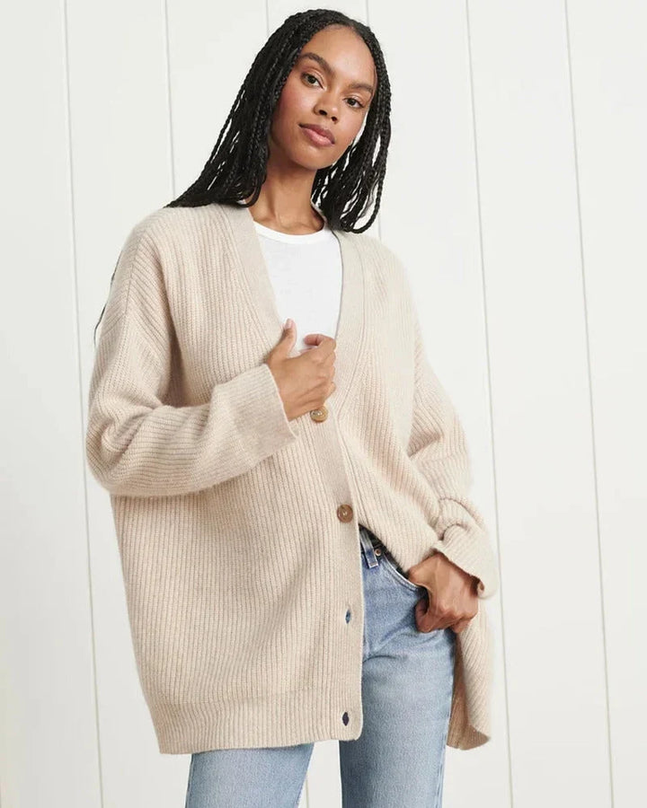 Hedvig ribbed V neck cardigan – image 5