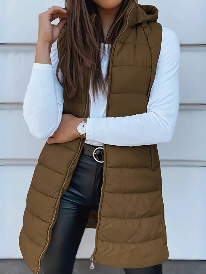 Alethea lightweight hooded padded gilet