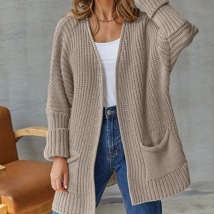 Saskia open front knit cardigan with pockets – image 3