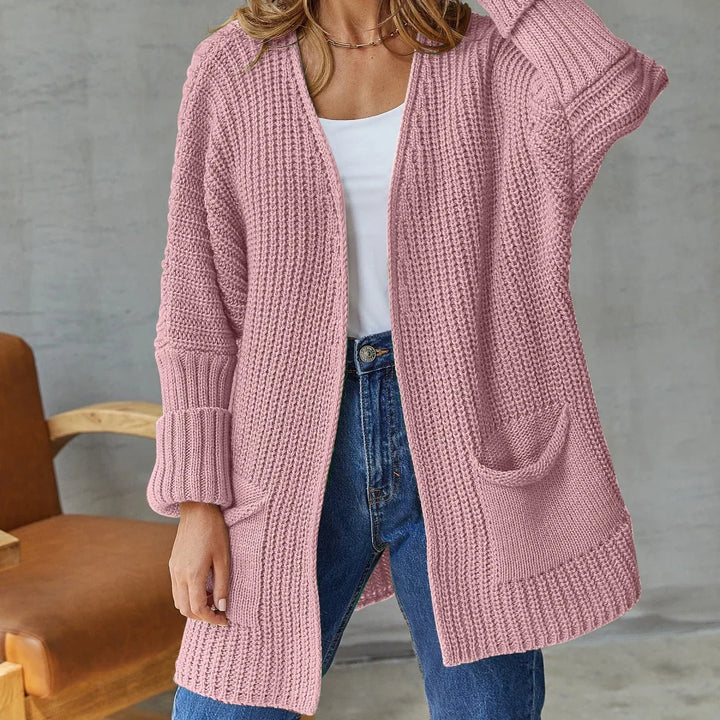 Saskia open front knit cardigan with pockets – image 4