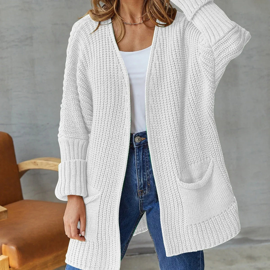 Saskia open front knit cardigan with pockets – image 6