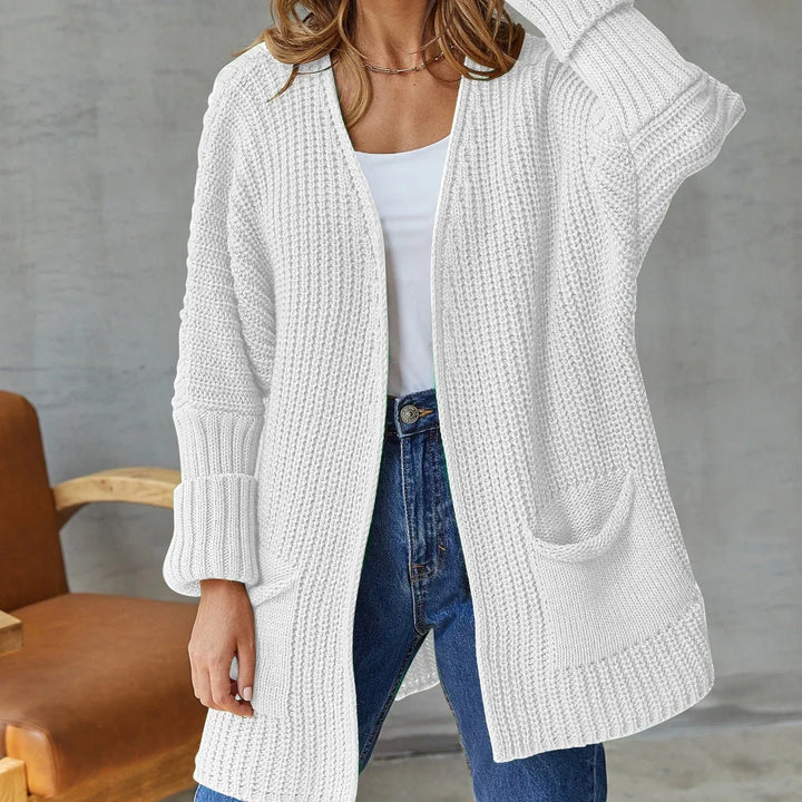 Saskia open front knit cardigan with pockets – image 6