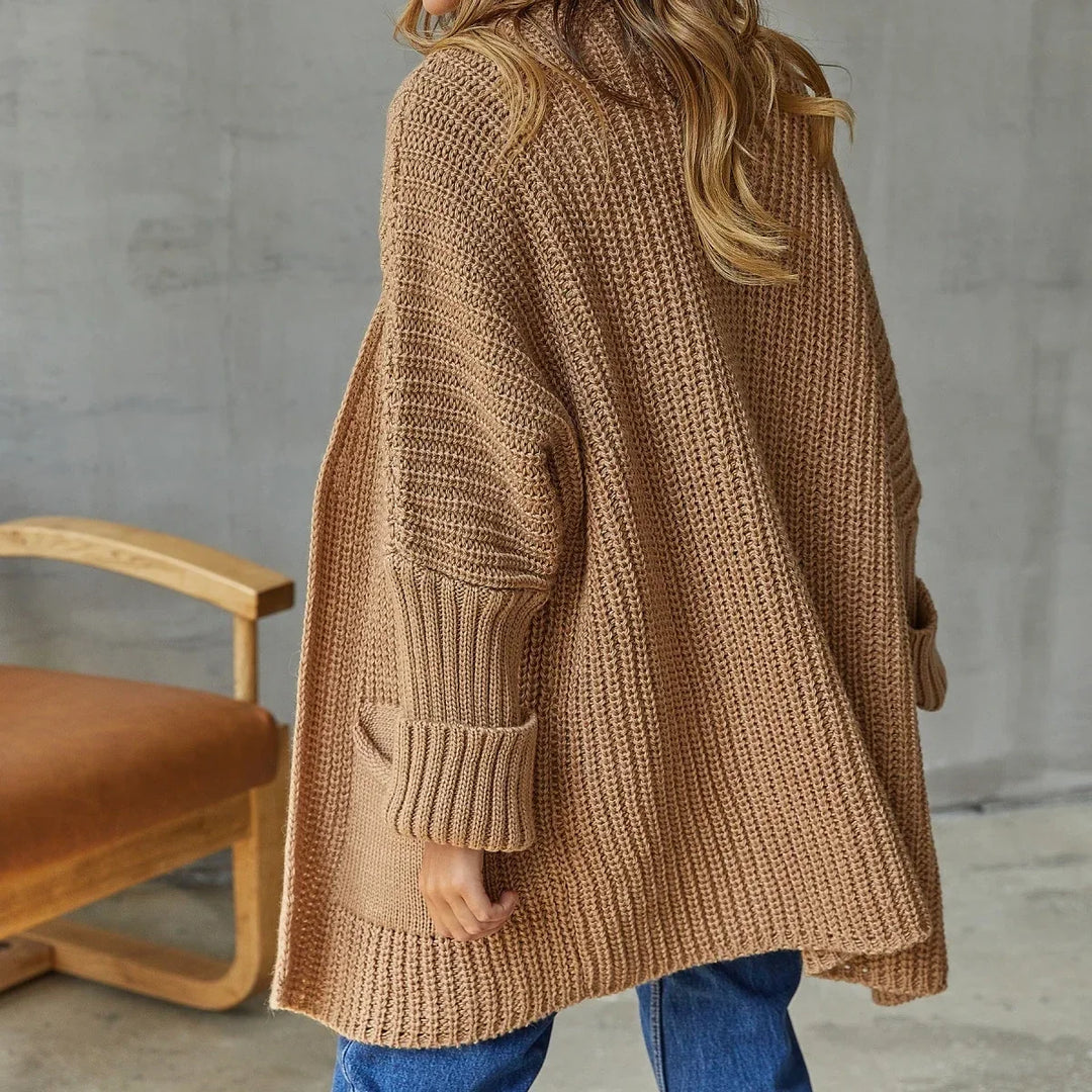 Saskia open front knit cardigan with pockets – image 7