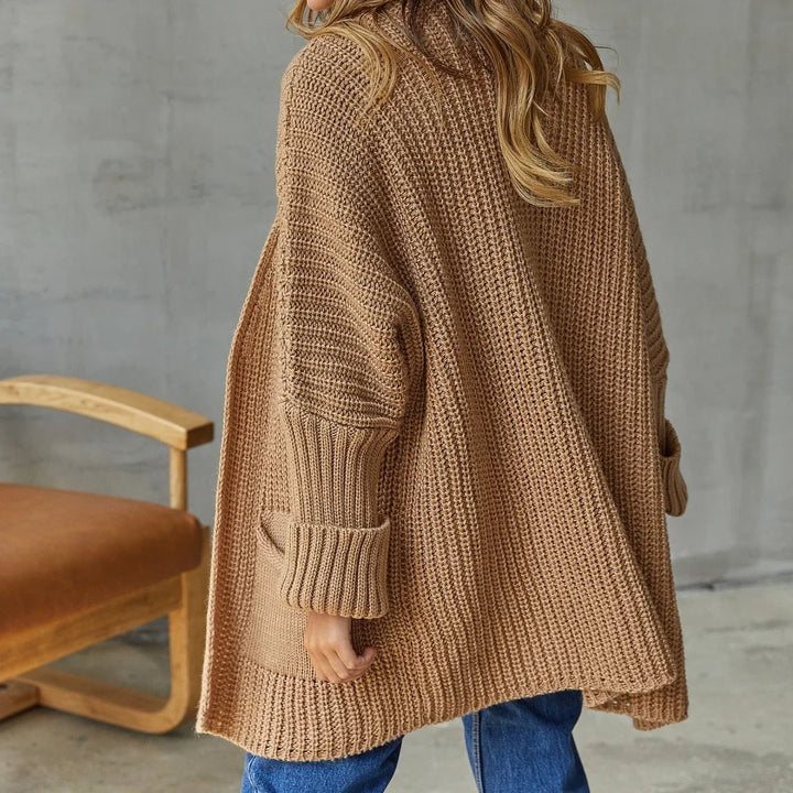 Saskia open front knit cardigan with pockets – image 7