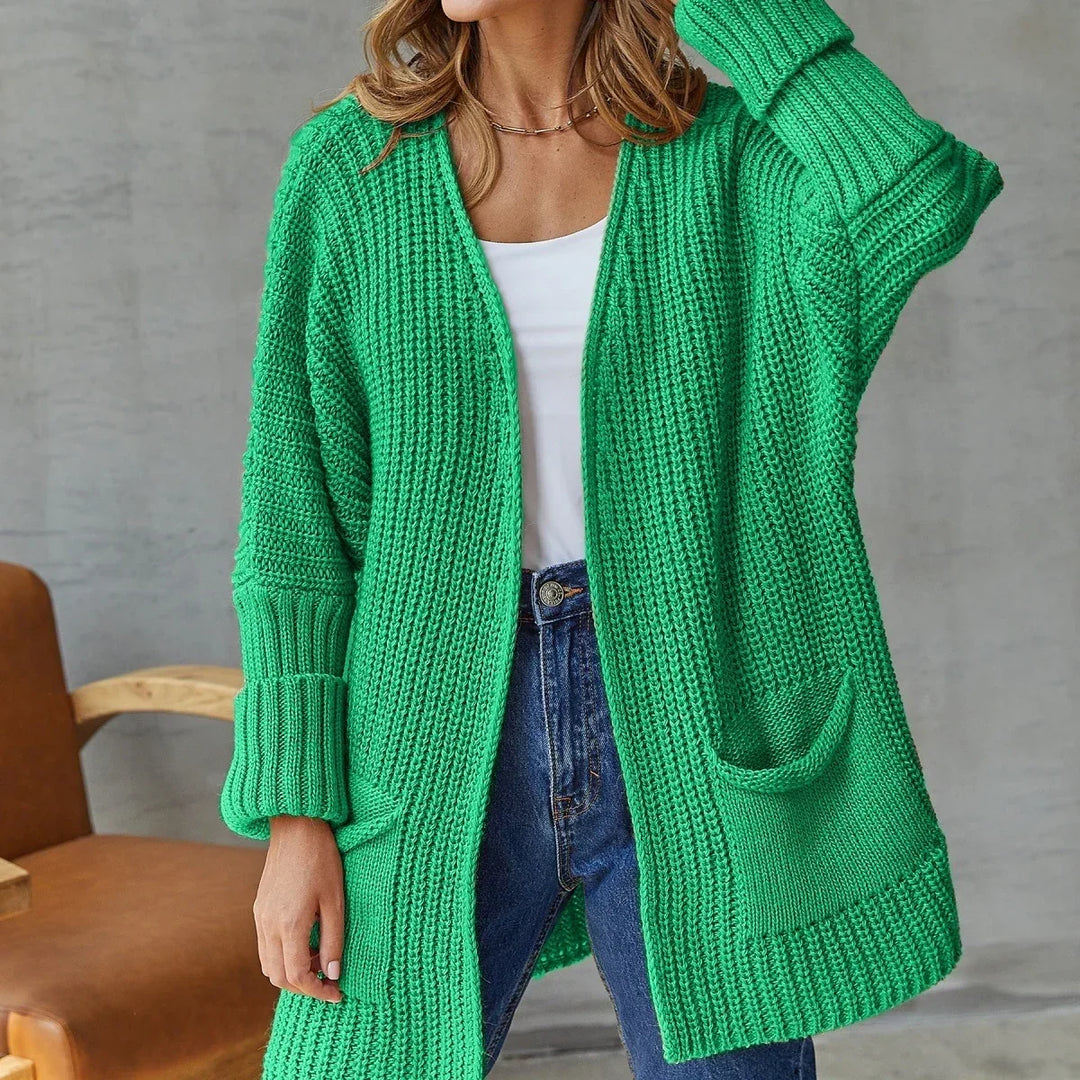Saskia open front knit cardigan with pockets