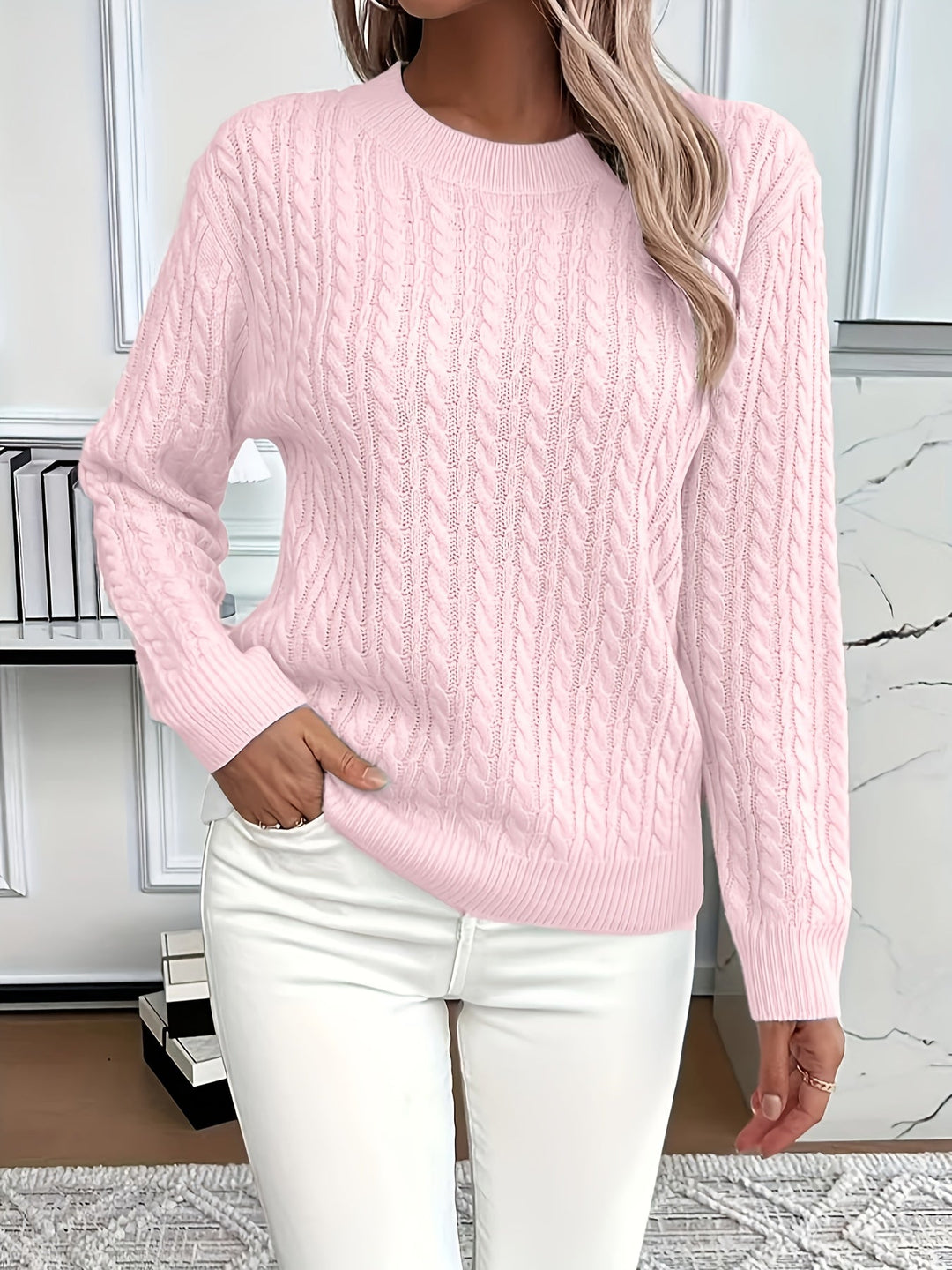 Nina oversized cable knit jumper – image 4