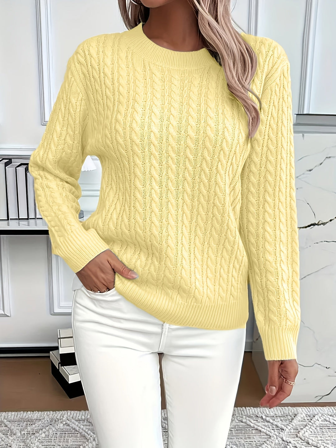 Nina oversized cable knit jumper – image 5