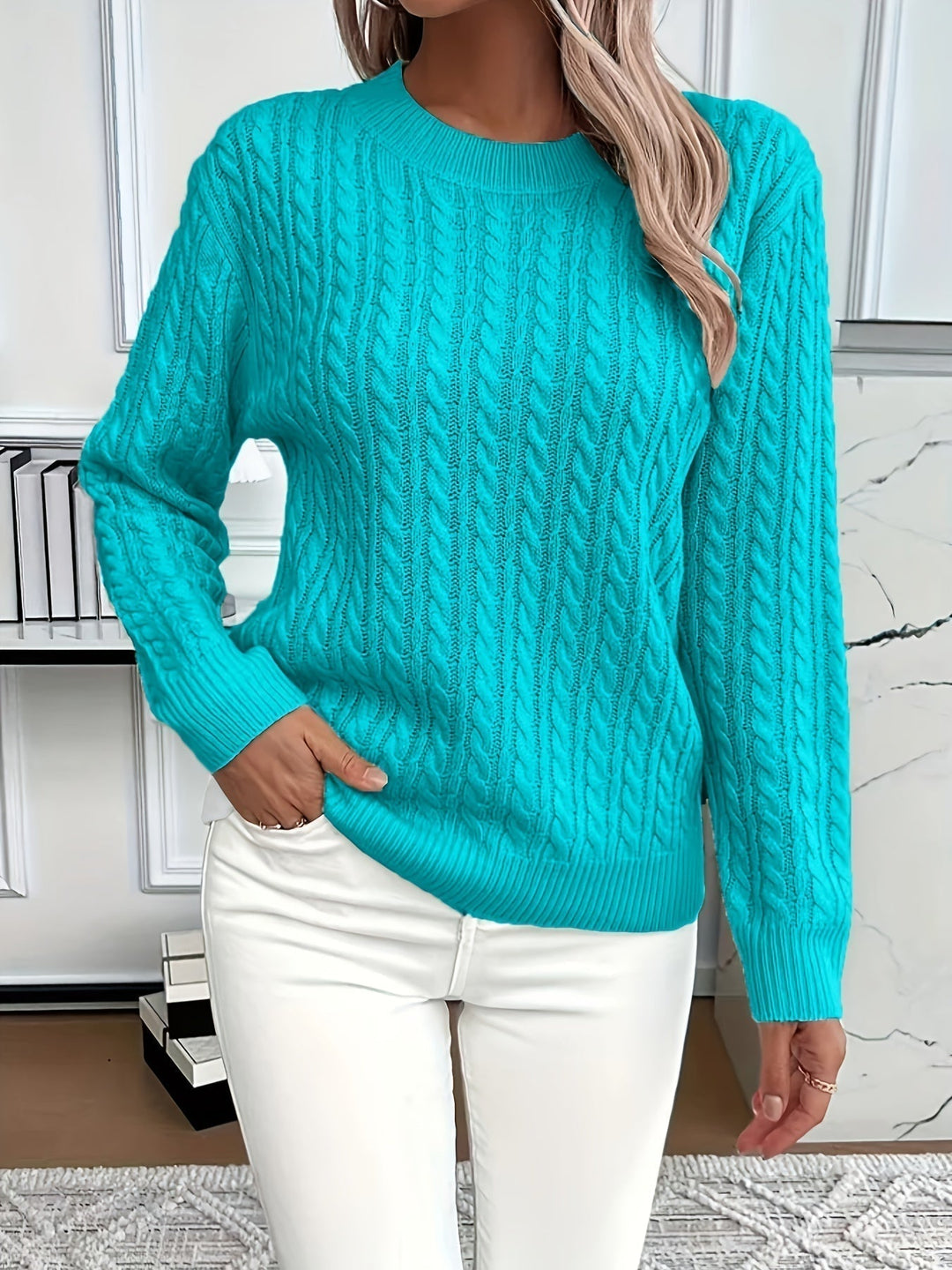 Nina oversized cable knit jumper – image 6