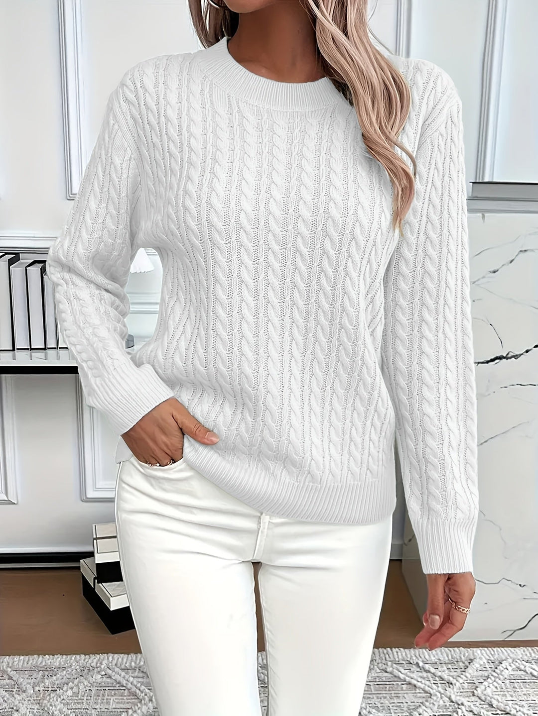 Nina oversized cable knit jumper – image 7