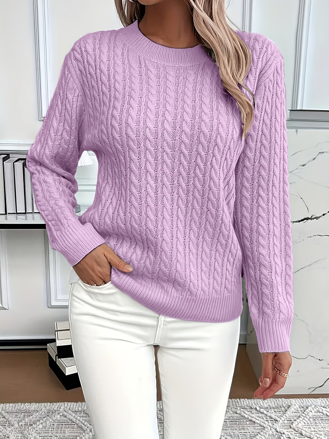 Nina oversized cable knit jumper – image 8