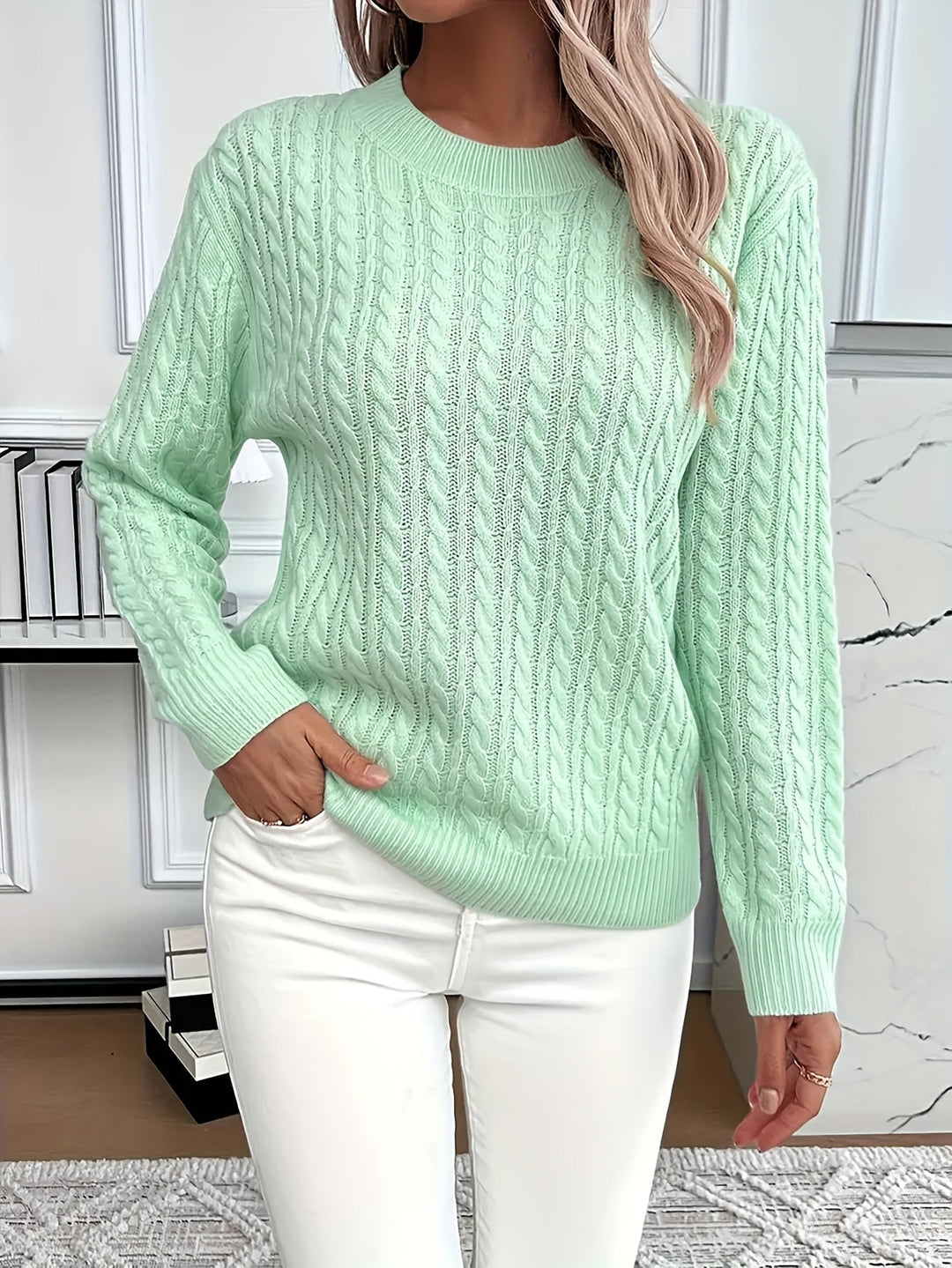 Nina oversized cable knit jumper