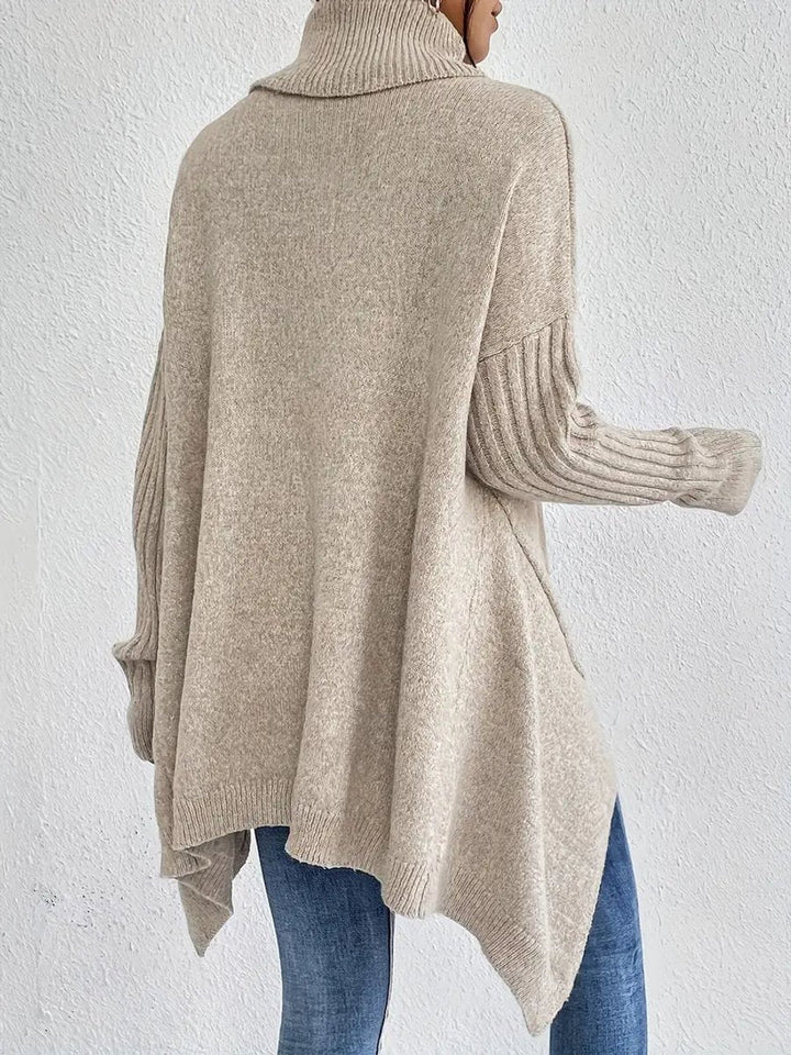 Annabel Elegant Oversized Turtleneck Jumper with Side Slits - image 4