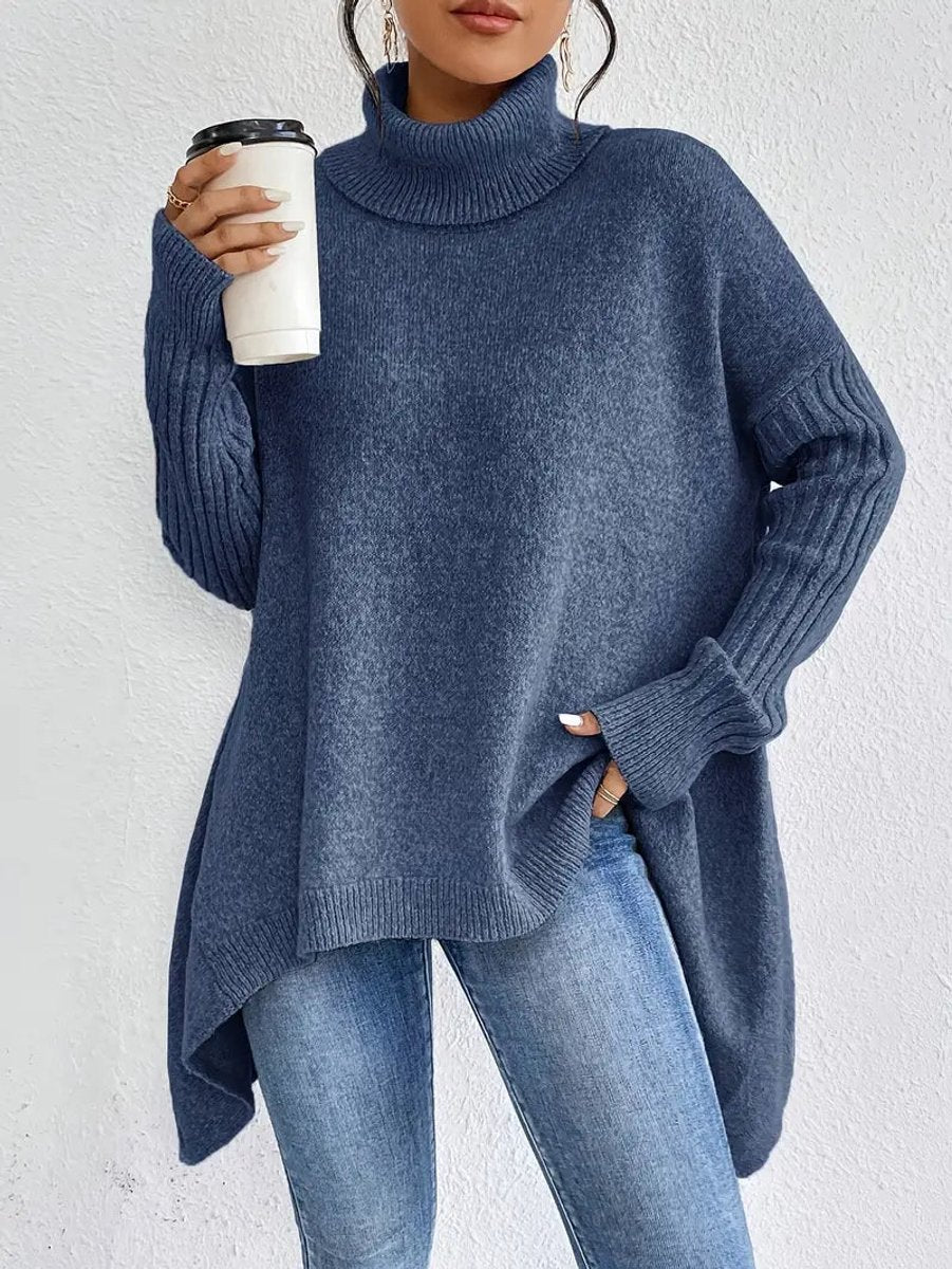Annabel Elegant Oversized Turtleneck Jumper with Side Slits - image 5