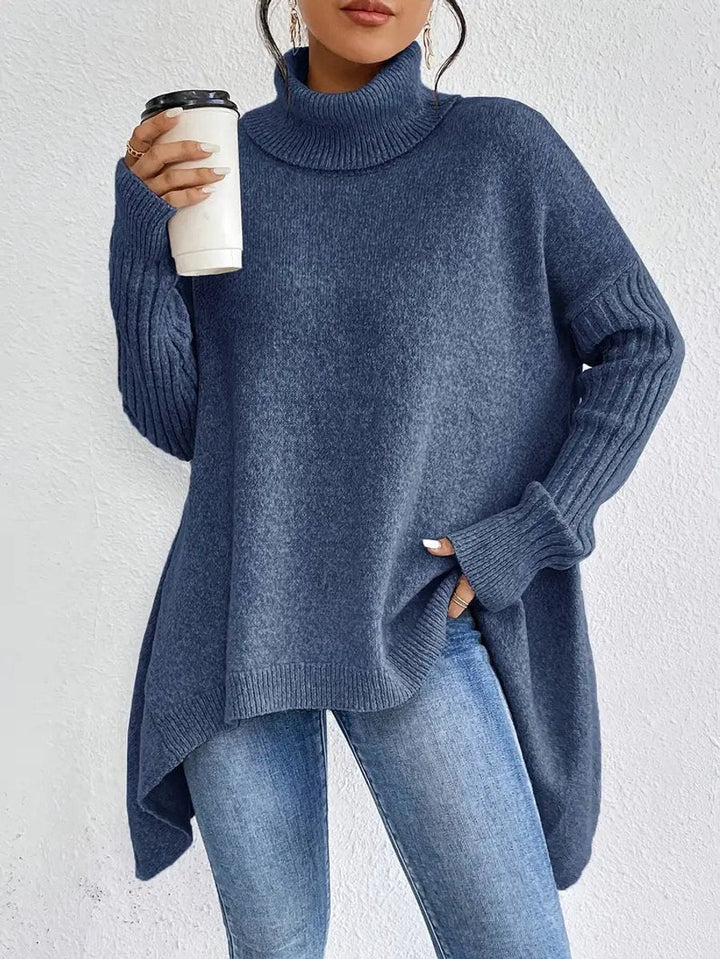 Annabel Elegant Oversized Turtleneck Jumper with Side Slits - image 5