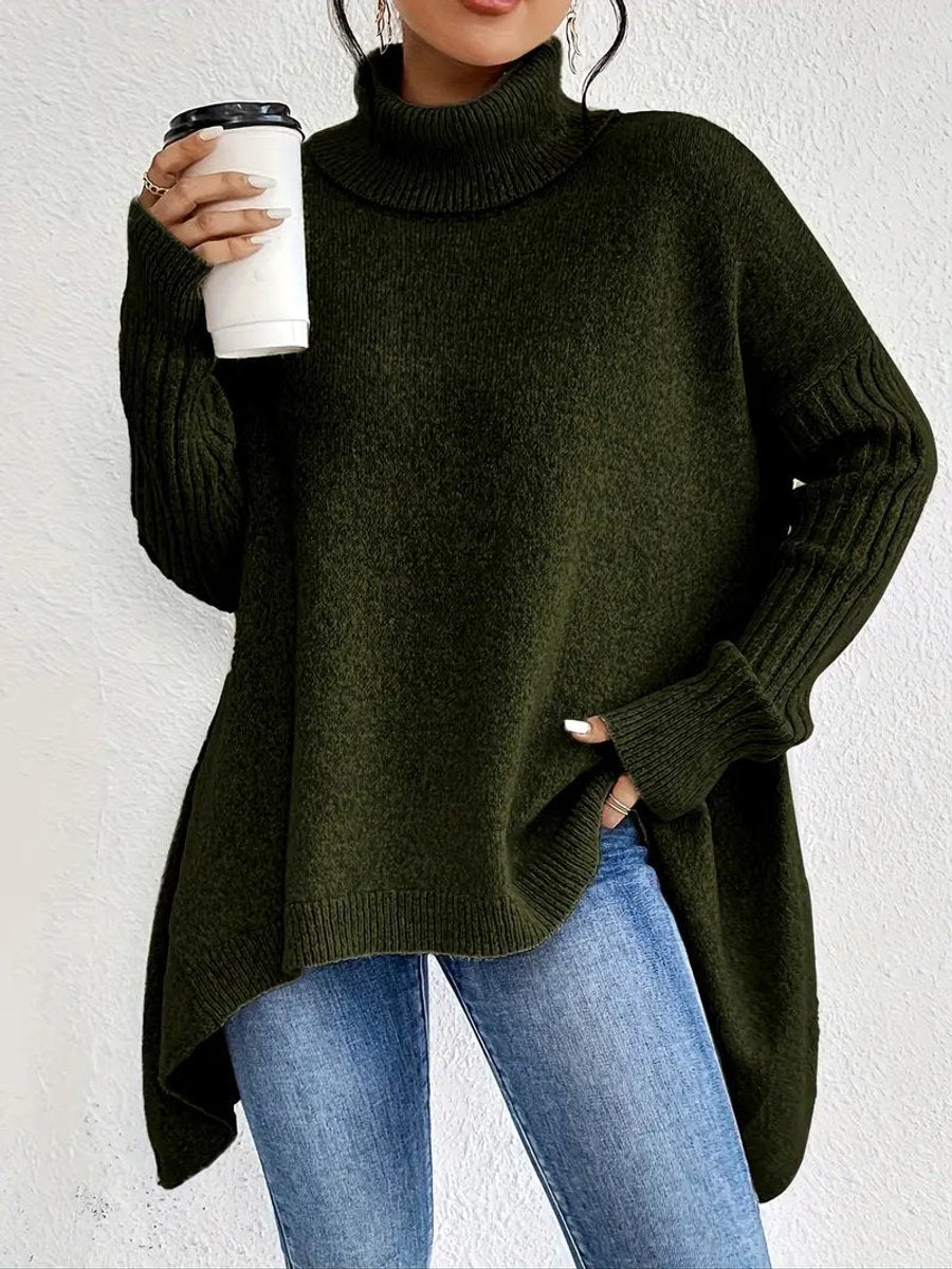 Annabel Elegant Oversized Turtleneck Jumper with Side Slits - image 8