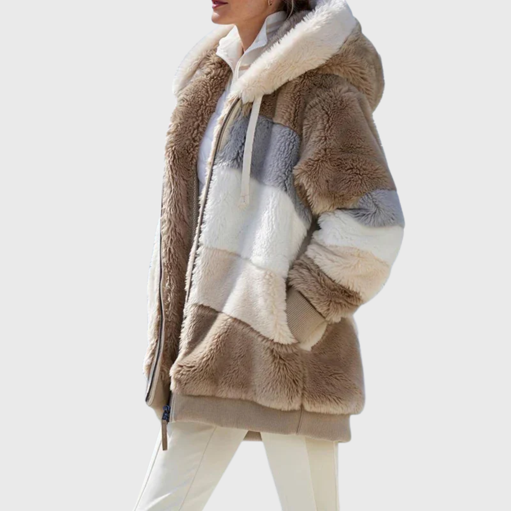 Ada cosy hooded jacket with zip – image 3