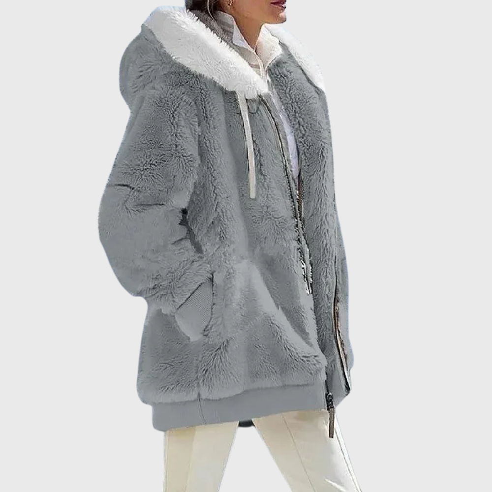 Ada cosy hooded jacket with zip – image 7