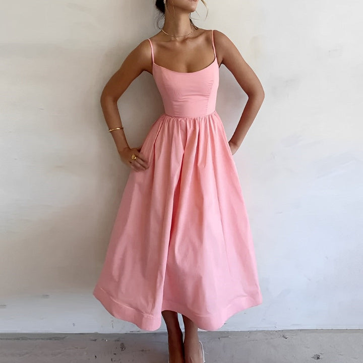 Kaia ruched bodycon dress with thin straps