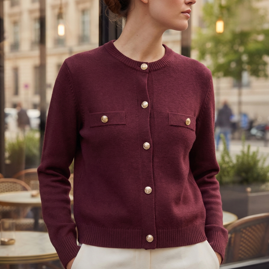 Rikke knit cardigan with gold buttons – image 3