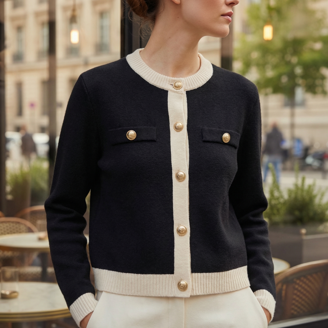 Rikke knit cardigan with gold buttons – image 4