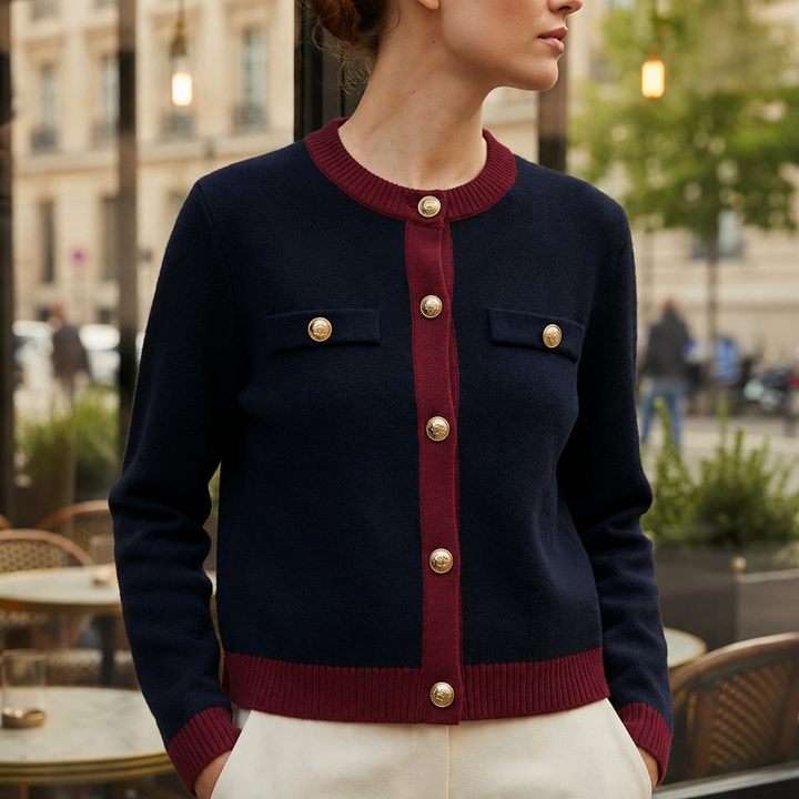 Rikke knit cardigan with gold buttons – image 5