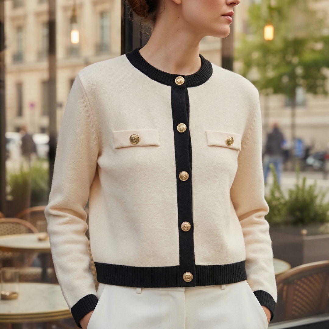Rikke knit cardigan with gold buttons